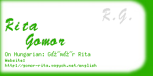 rita gomor business card